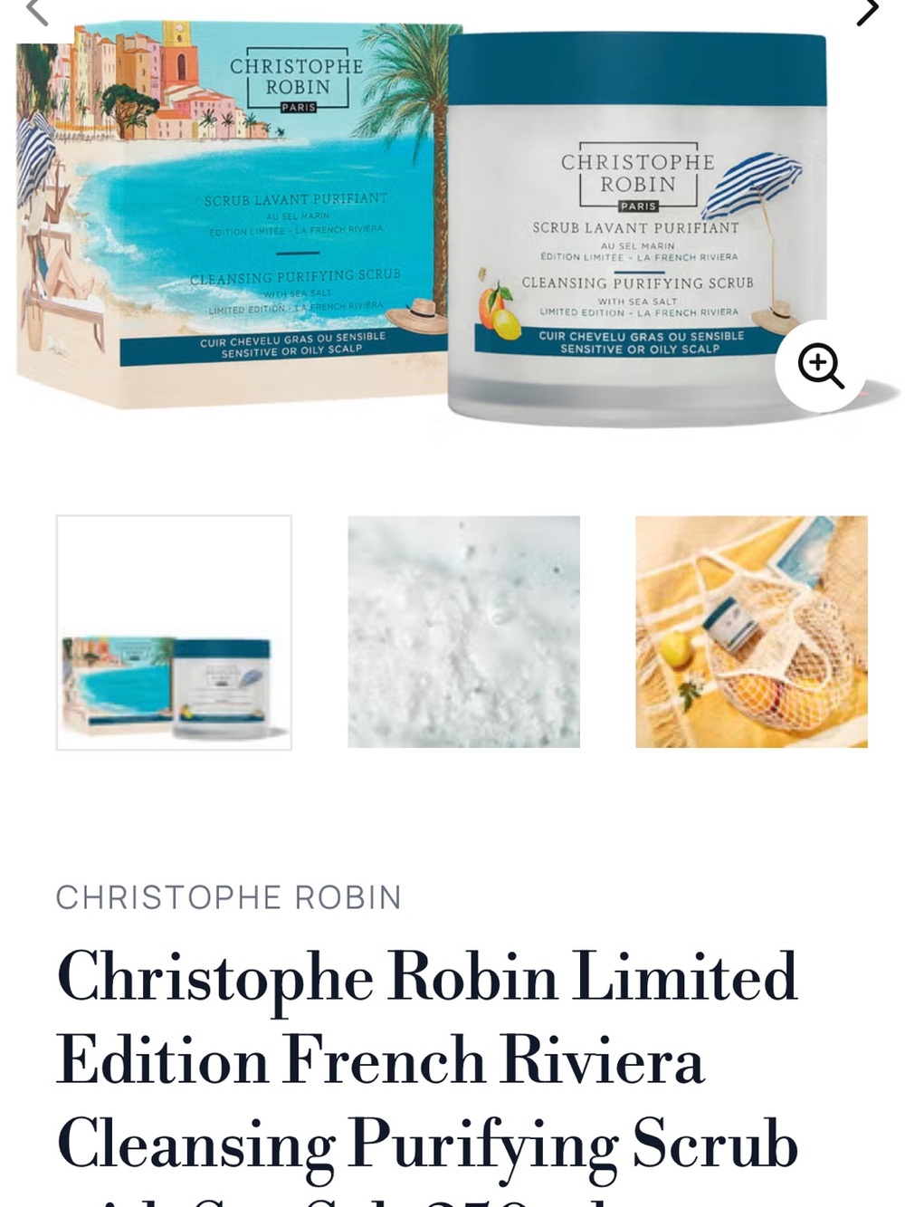 NWT Christophe Robin’s Limited Edition French Riviera Cleansing Purifying Scrub